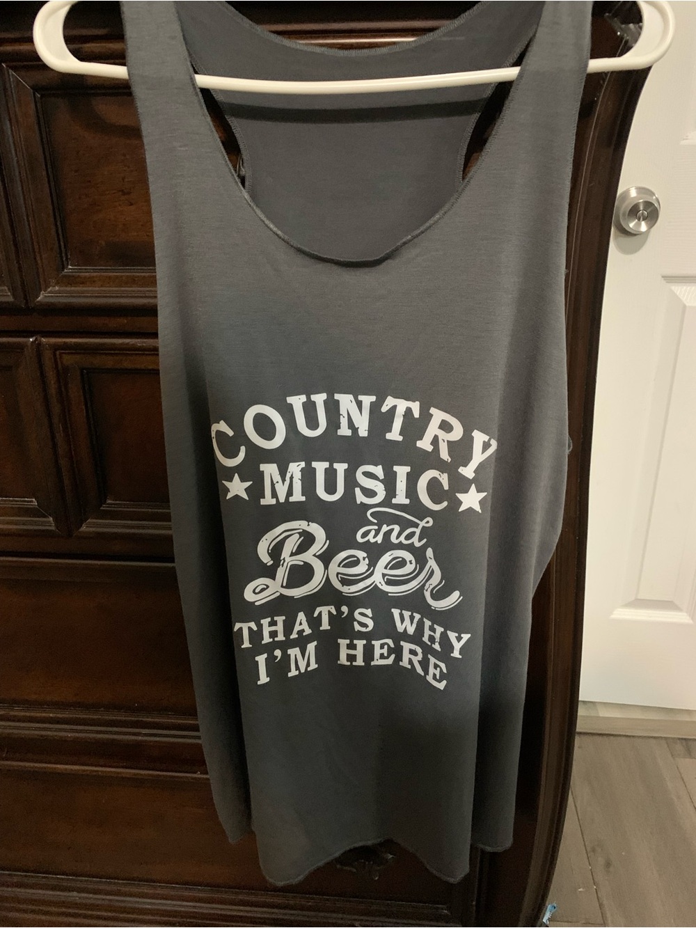 Grey Graphic Country Music & Beer Tank Top